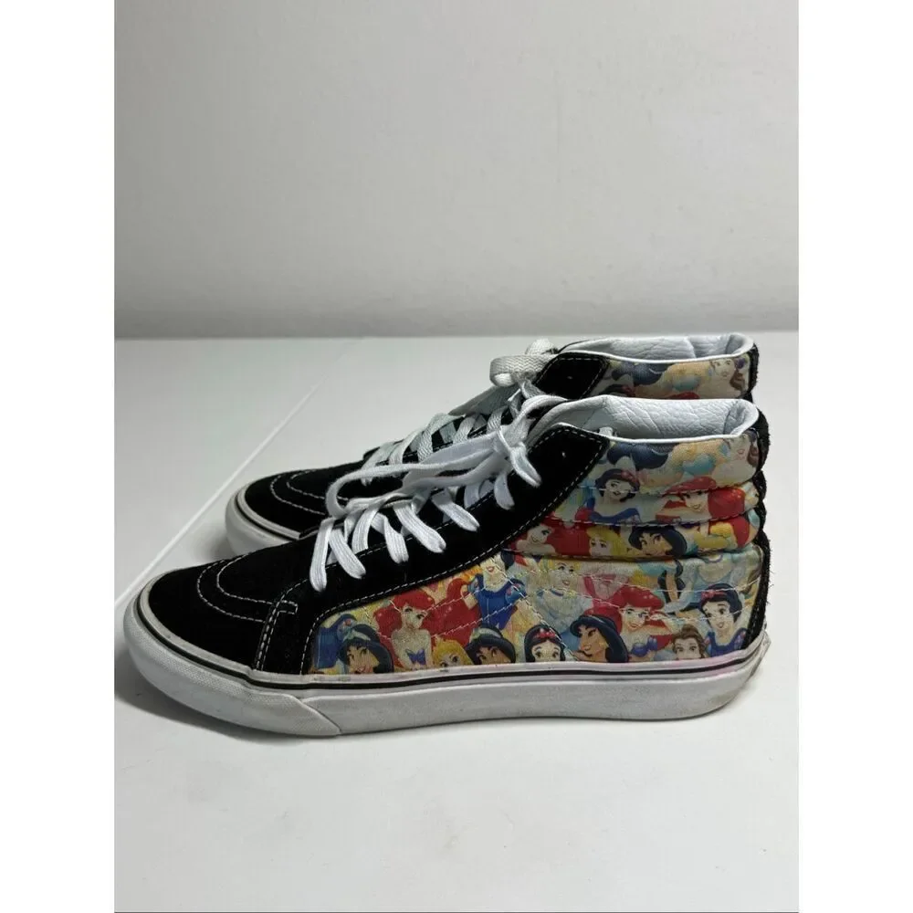 Vans SK8-Hi Women’s Disney Multi Princess Print Rare High top size 8 See Notes